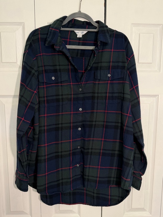 Old Navy Tops - Flannel Plaid Collared Button Up - Old Navy - XL Tall